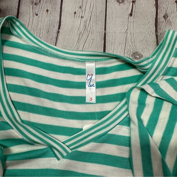 NWT Umgee boutique mint blue contrast stripes casual dress spring easter - Picture 10 of 12